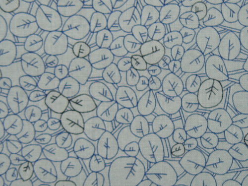 Baumwollstoff Abstrakte Blätter Blau