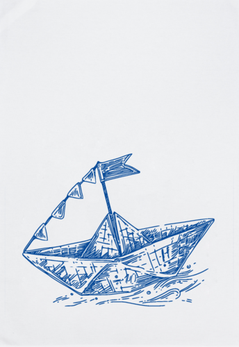 Geschirrtuch Papierboot